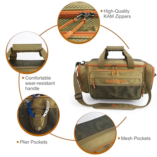 Bolsa para Equipamiento de Pesca MoiShow TBL04 Khaki Grande miniatura 3