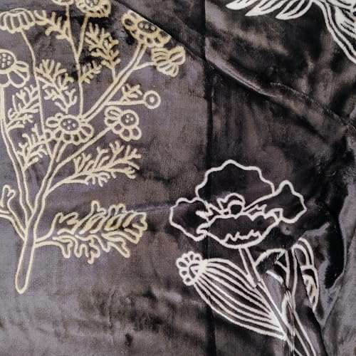 Image of Winter Premium Flannel Velvet Warm Duvet Cover Quilt Cover | Rajai Cover | Blanket Cover | Comforter Cover Single Size 60x100 inches Woollen (Brown Golden Leaf, Single Bed)