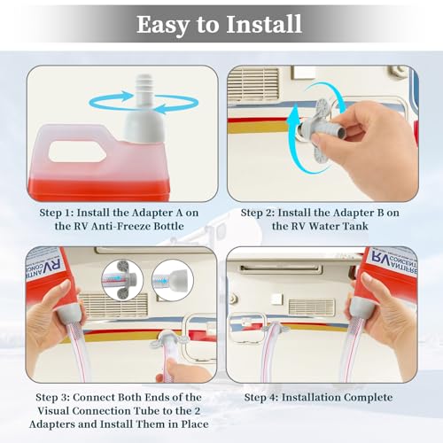 Antifreeze Bottle to Visible Hose No Spill Adapter Kit, Rv Winterizing Kit, Antifreeze Hose kit, for RV, Camper, Marine - Thumbnail 6