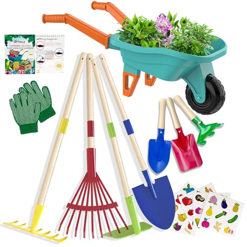 Qtioucp Kids Gardening Tools Outdoor Toys Set Backyard Play with