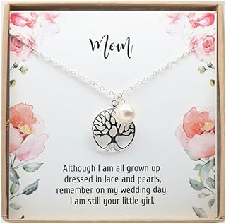 Mother of the bride gift-Family tree pearl necklace-Mother wedding gift necklace from bride-Life tree necklace-Mother daughter wedding gift