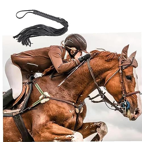 Cropa de montar a caballo Ericetion látigo de paleta de cuero 68 cm 6