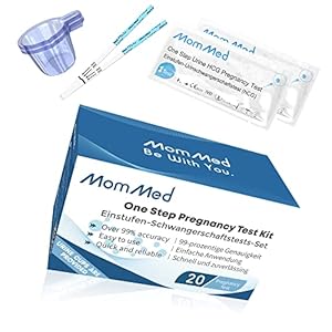MomMed 20 Count Pregnancy Tests Strips with Larger Urine Cups,HCG Pregnancy Tests Early Detection Pregnancy Tests Kit