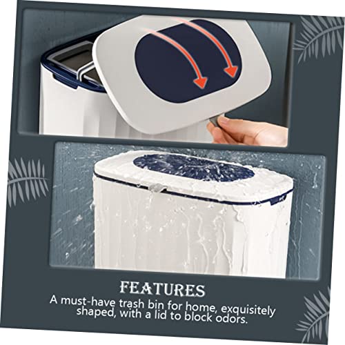 Caneca de basura rectangular azul Happyyami para cocina miniatura 5