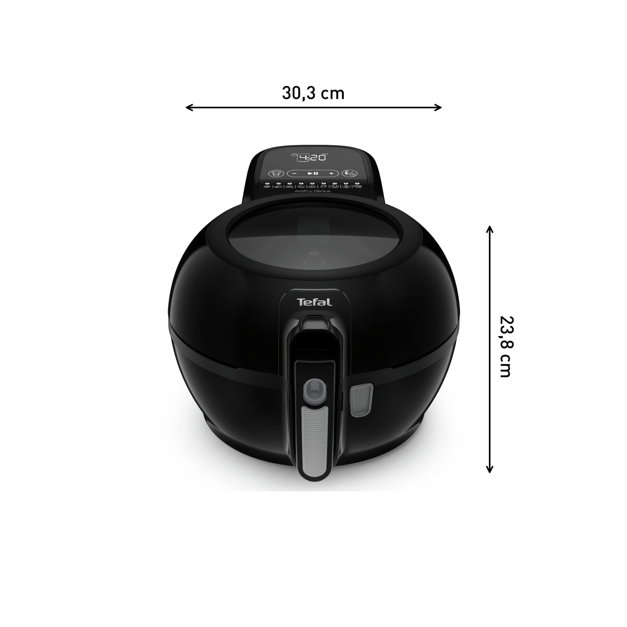 Tefal ActiFry Genius+ Heißluftfritteuse mit Rührarm, Airfryer, kein Schütteln, 1500 W, 1,2 kg für 6 Personen, 9 Auto-Kochmenüs, ‎energiesparend, gesunde Fritteuse ohne Öl, schwarz, FZ7738