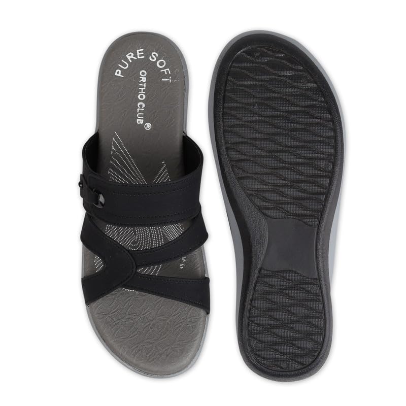 Image of ORTHO CLUB Women Orthopedic Comfort Slippers | Soft Cushioned Footbed | Anti-Slip Sole | Lightweight Daily Wear Sandals for Home & Outdoor Use