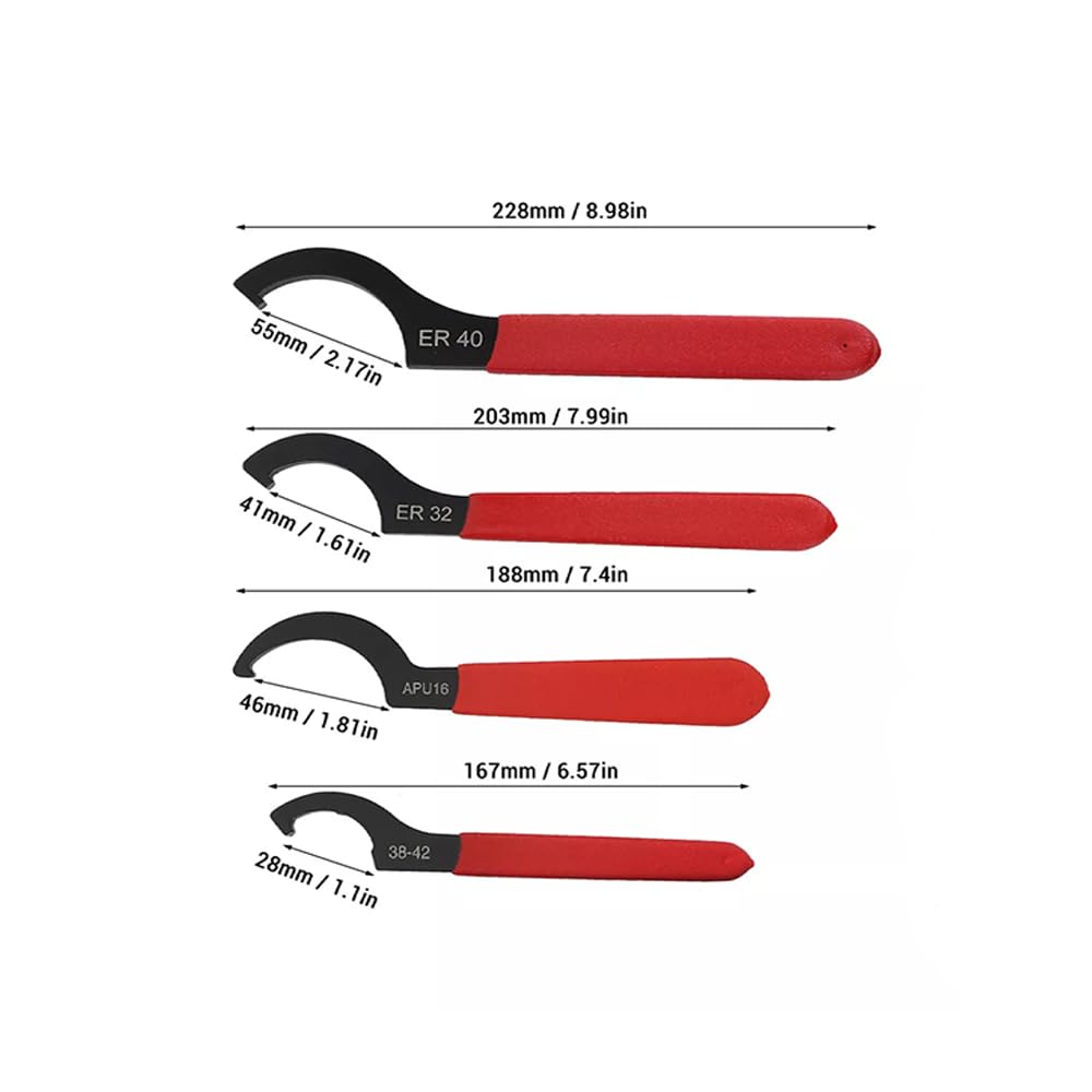 Crozgan 4pcs Coil Over Wrench Shock Spanner Adjustable C Shape Wrenches Tool Coilover Wrench - Image 2