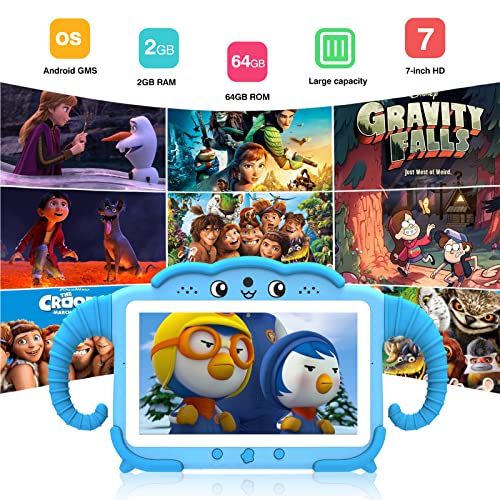 Tablet For Kids 7 Kids Tablet For Toddlers Tablet, 64Gb Children Tablet, Kids Edition Tablet For Toddler Learning Tablet For Boys Girls With Wifi, Dual Camera, Touch Screen, Parental Control, Netflix #TOP4
