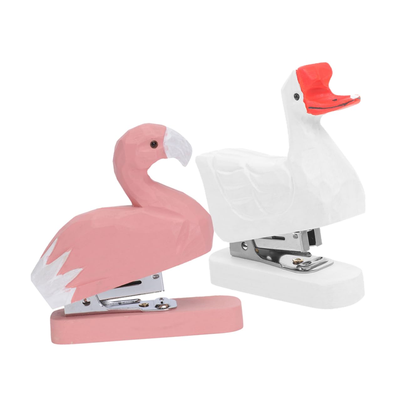 Pinzatrice da Scrivania Animale in Legno Originale 2 Pezzi | Ufficio e Scuola, Aspetto Grazioso e Semplice, Decorativa, Set Compatto