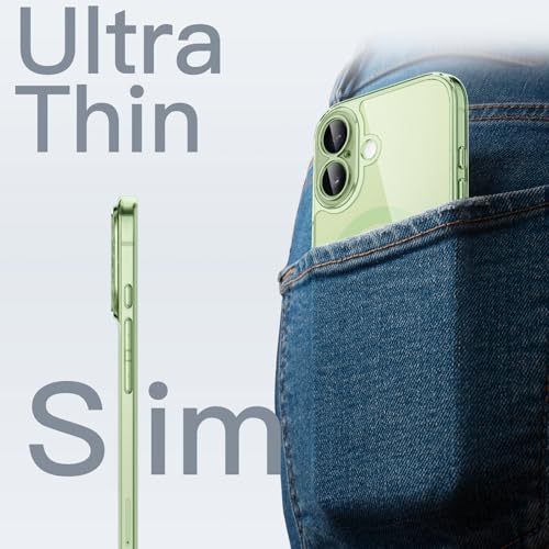 Image of JETech Magnetic Slim Case for iPhone 17 6.3-Inch Compatible with MagSafe, Camera Lens Full Protection, Ultra-Thin Lightweight Clear Minimalist Protective Phone Cover (Sage)