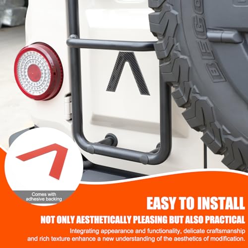 Image of Tailgate Decal Soft Carbon Fiber V-Shaped Sticker Compatible with INEOS Grenadier 2020-2026 Decorative Accessories (Black)