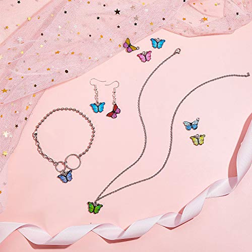 48 Pieces Alloy Butterfly Pendant Charms Colorful Oil Drop Pendant Charms Butterfly Jewelry Making Charms Necklace Bracelet Earring Diy Pendant Charms For Jewelry Making Supplies, 12 Colors #TOP6
