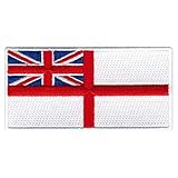 Cypress Collectibles - British Royal Navy Flag Patch - Premium Embroidered Appliqué - UK Iron On Patches - Dimensions: 3.5' x 1.75'