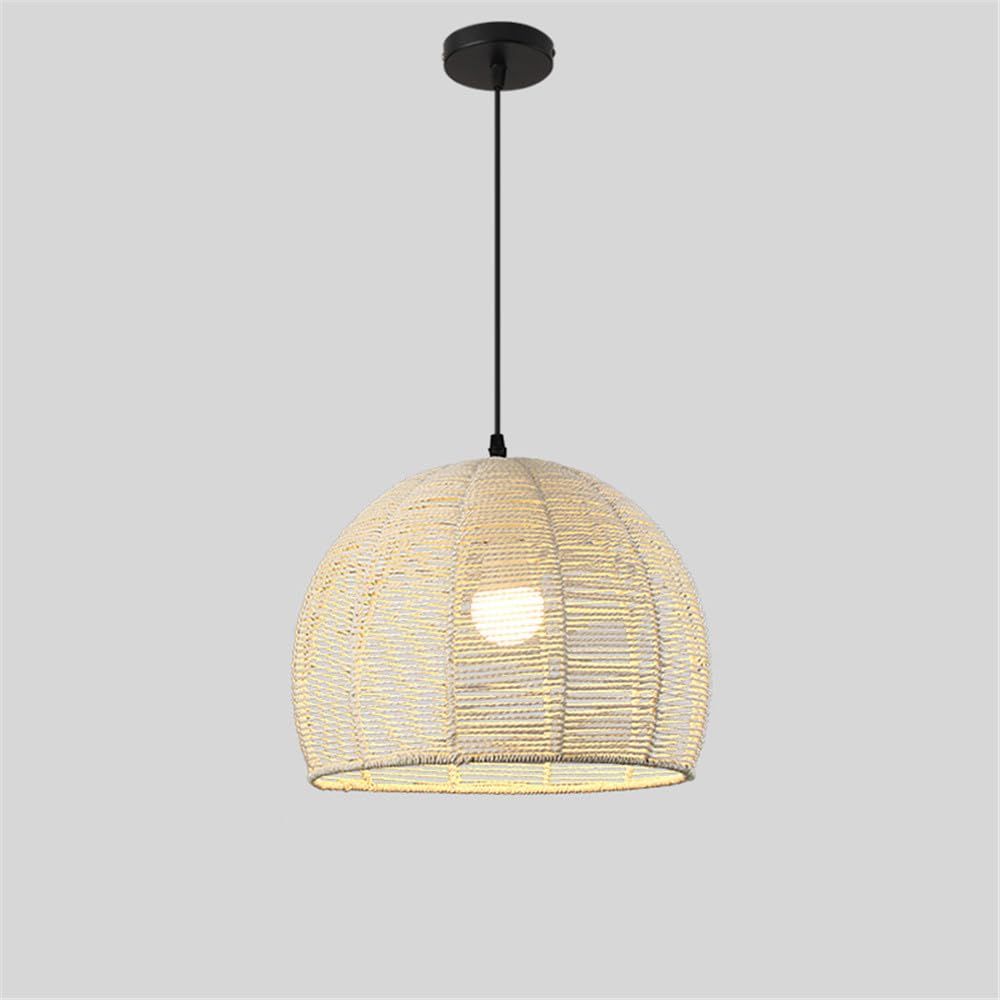 SXECAEPS Modern creative chandelier Industrial Style Retro Hemp Rope Pendent Lamp Personality Creative Internet Bar Cafe Restaurant Bedroom Clothing Store Counter (E D30CM)