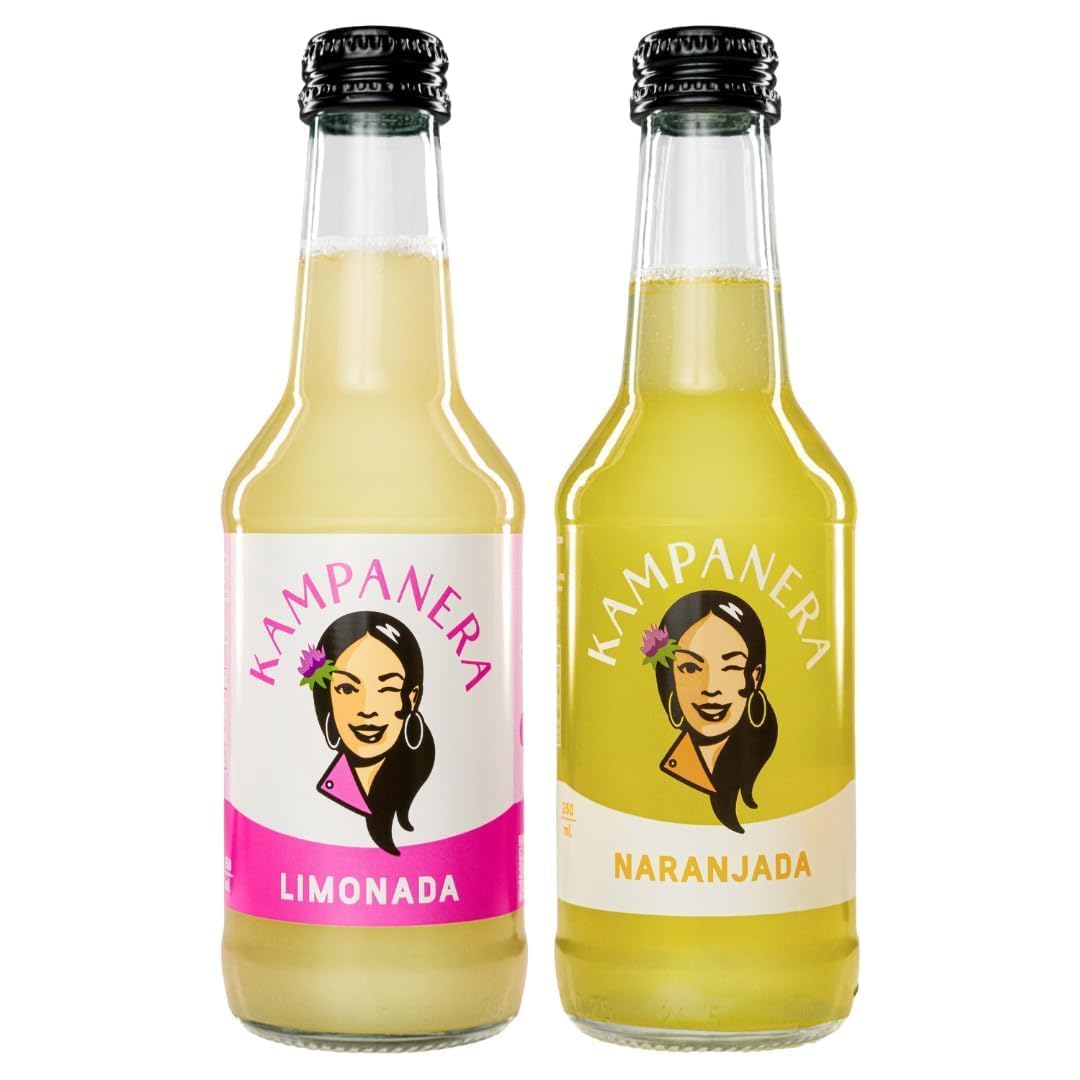 Kampanera - Pack Boissons Artisanales - 12 Bouteilles de 250 ml - Limonade et Orangeade - Kombucha - Avec Gaz Ajouté - 100% Naturel - Sans Sucres Ajoutés