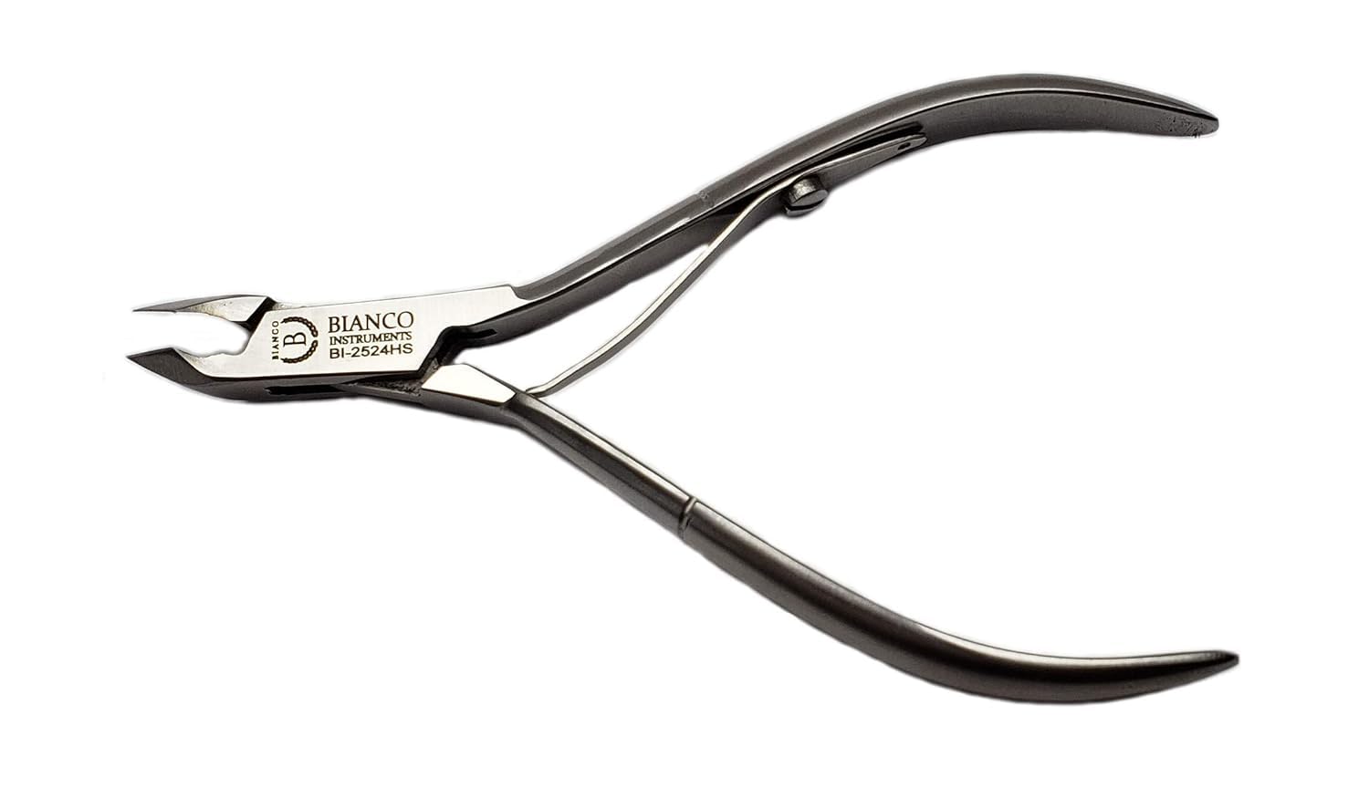 Bianco Instruments BI-2524HD 4'' Stainless Steel Cuticle Nipper - Half Jaw, Double Spring, Made in USA