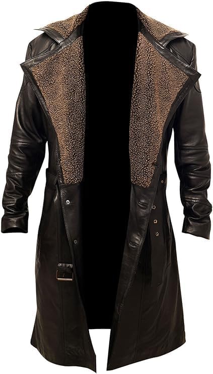 Blade Runner 2049 Officer K Ryan Gosling Lapel Fur Collar Trench Long Leather Coat