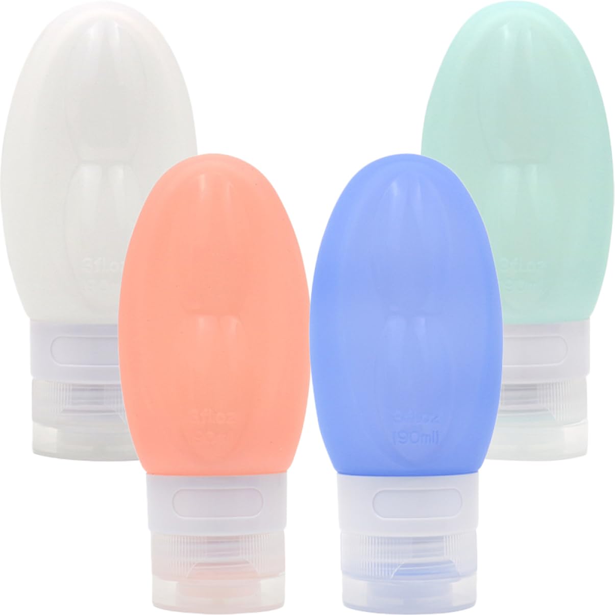 PACKOVE 3 Set Set Di Bottiglie Articoli Da Toeletta Riempibile Portatile Bottiglia Per La Distribuzione Del Viaggio Bottiglia Di Lozione Di Erogazione Gel Di Silice 4 Pezzi*3