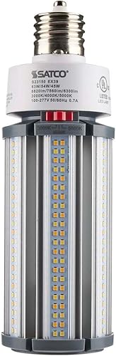Miniatura 6 de Satco S23150 Hi-Pro - Lámpara LED de mazorca de maíz con potencia y temperatura de color seleccionable, repuesto HID, base EX39, 63 W/54 W/45 W,