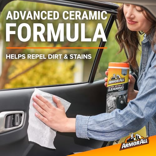 Image of Armor All Ultra Shield + Ceramic Cleaning Wipes by Armor All, Car Interior Cleaner Wipes with Stain-Repelling Technology, 90 Count