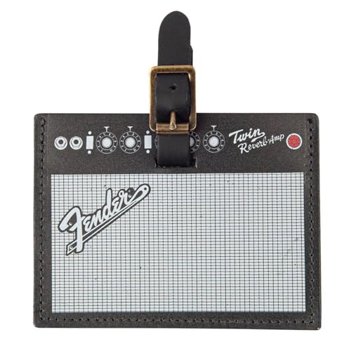 Etiqueta para Equipaje Fender - AMP, Gris, Etiqueta de Equipaje con diseño de Amplificador de Guardabarros