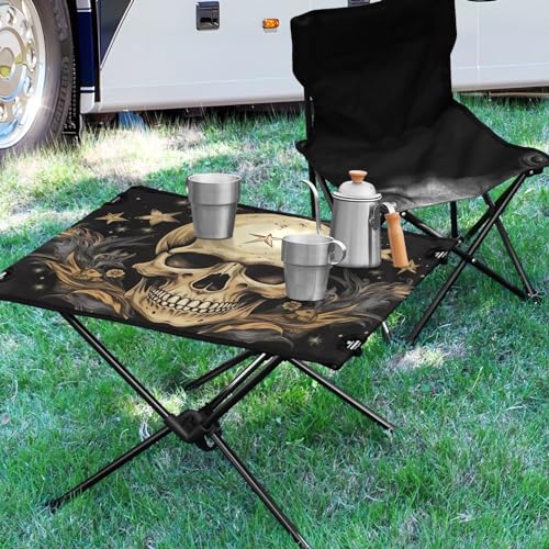 Mesa Plegable de Camping Skull Moon Outdoor para Playa y Picnic – Portátil, Fácil de Transportar con Bolsa Resistente para BBQ y Uso al Aire Libre miniatura 2