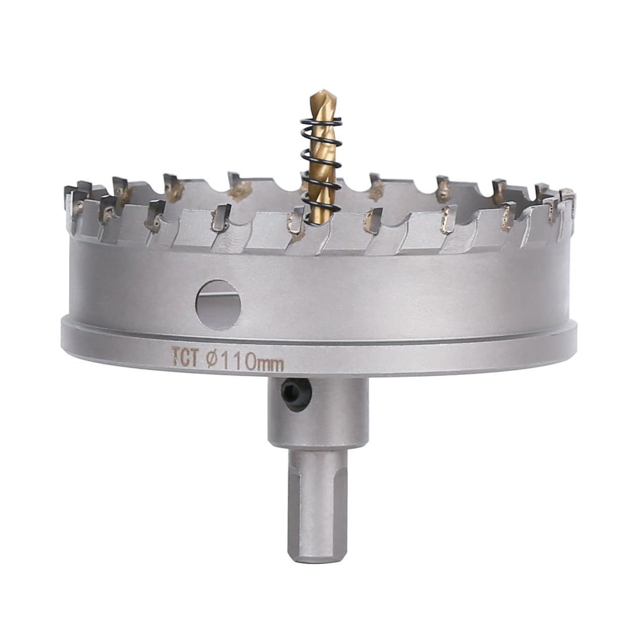 110mm Coronas para Metal, Broca de Carburo Sierra Perforadora TCT Cortador para Metal Duro, Acero Inoxidable, Acero Dulce, Aleación de Aluminio, Cobre, Hierro, Plástico, Fibra de Vidrio