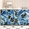 HotDecor Blue/White/Black Marble Wallpaper Kitchen Worktop Vinyl Wrap Washable Sticky Back Wallpaper for Bathroom Blue Matte Marble Sticky Back Plastic Vinyl Wrap for Kitchen Cupboards 40cm x 200cm #5
