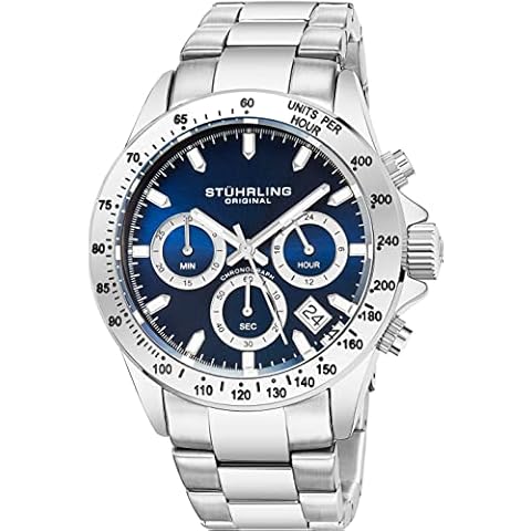 Stührling Original Men's Chronograph Watch with Date Cover