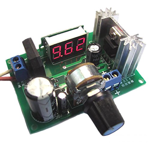 uniquegoods AC / DC a DC fuente de alimentación del convertidor de bajada voltios Transformador del estabilizador del voltaje Módulo Regulador con LED de visualización voltímetro
