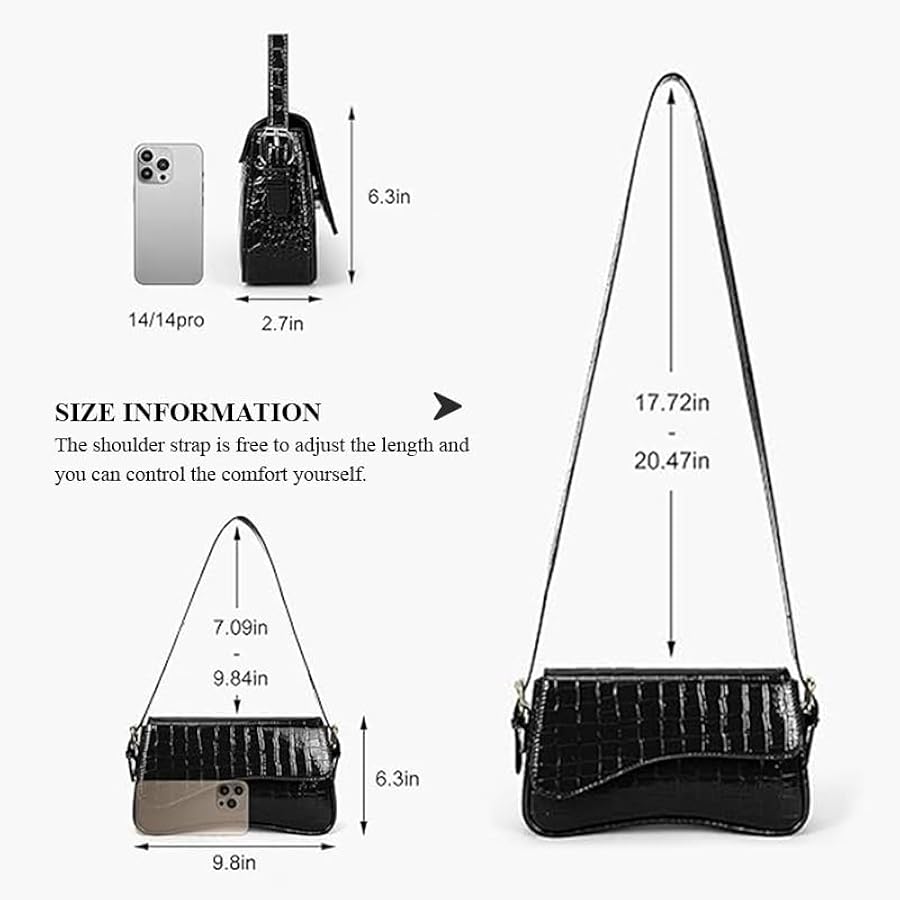 2025 Small Shoulder Bag Y2K Purse for Women, Crocodile