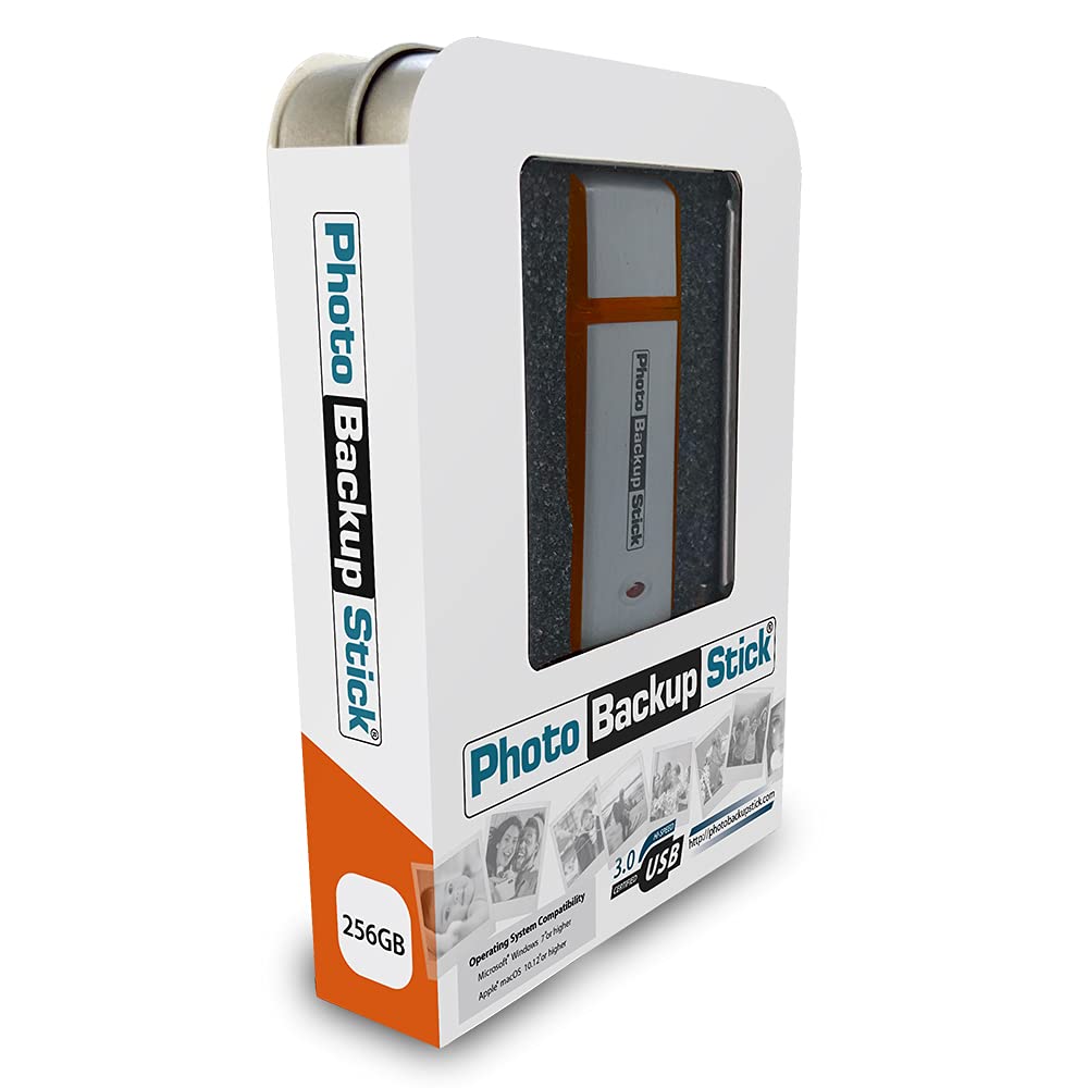 Palillo de copia de seguridad de fotos para ordenadores - Herramienta USB 3.0 de copia de seguridad de imagen y video (256 GB)