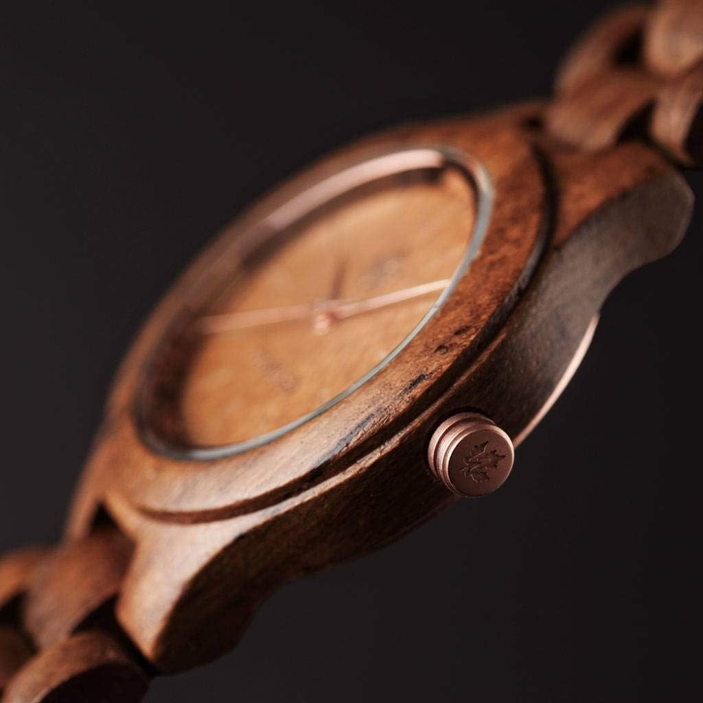 Teak Rosegold | Ufficiale WoodWatch® | Realizzato a mano | Movimento al quarzo giapponese | Orologio resistente e antispruzzo con elegante cassa in legno