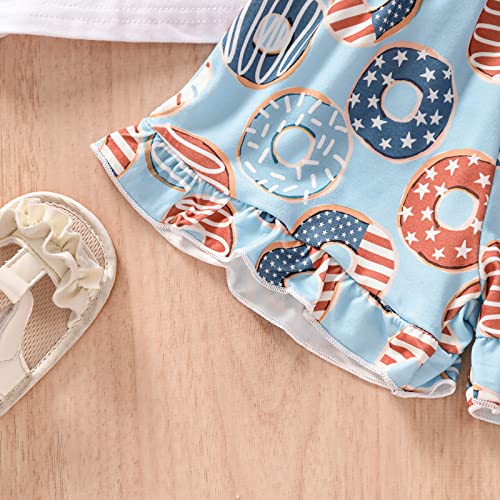 Camiseta infantil de manga curta com estampa de letras, shorts, roupas cropped (azul, 2-3 anos)