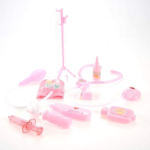 Vista 5 de PowerTRC Doctor Nurse Pink Medical Kit Juego para niños Juego de simulación médico Juguetes médicos para niños
