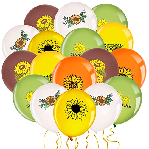 30Pcs Sunflower Balloons Sunflower Party Decorations 12 Inch Sunflower Latex Balloons Assorted Color Sun Flower Balloons for