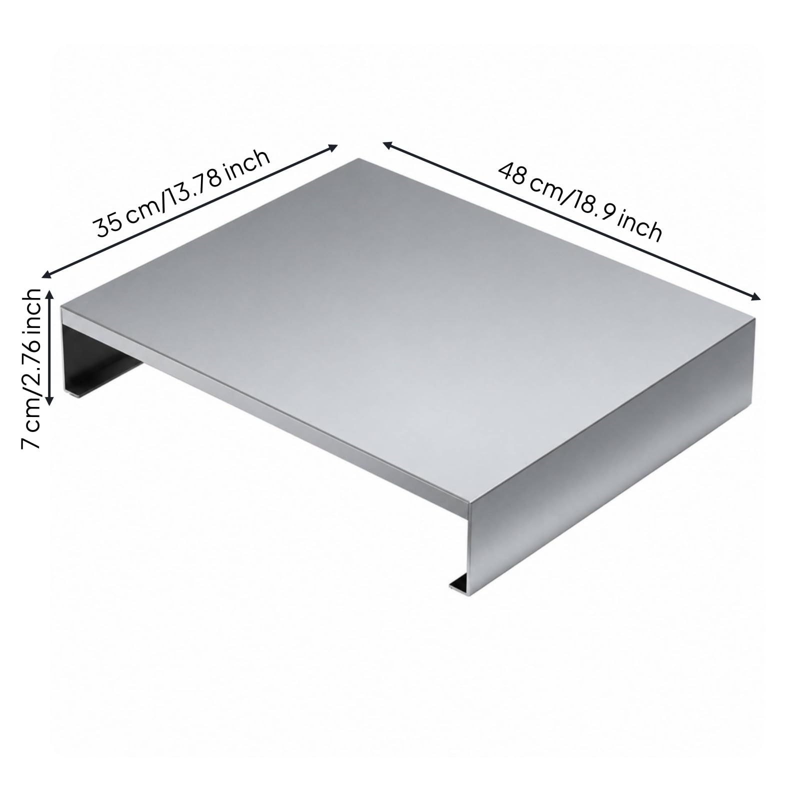 Gasherd-Abdeckung aus 304 Edelstahl freistehend Gasherdabdeckung ohne Montage Kochplatten Abdeckung für Küche, 7cm Höhe, 3mm Dicke