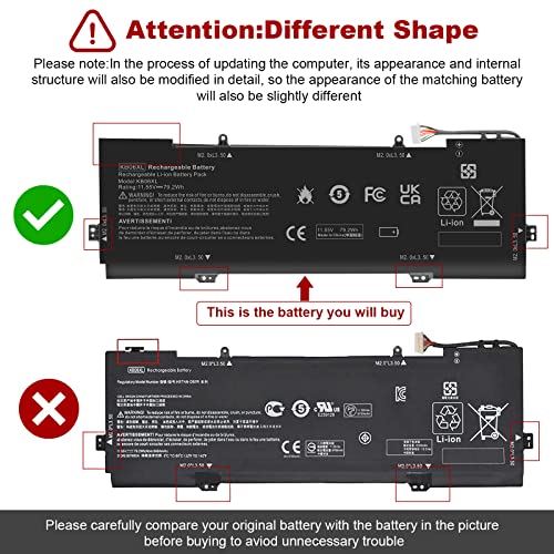 Image of KB06XL 902499-856 902499-855 902401-2C1 Battery for HP Spectre X360 15-BL012DX 15-BL112DX 15-BL0XX 15T-BL000 15T-BL100 15-BL075NR 15-BL152NR 15-BL000 15-BL000NA 15-BL030NG BL112DX HSTNN-DB7R TPN-Q17