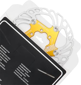 Bicycle brake disc 140mm 160mm 180mm 203mm rotor MTB road bike fold bike cool disc float rotor cable pull and hydraulic disc brake gold, 140mm