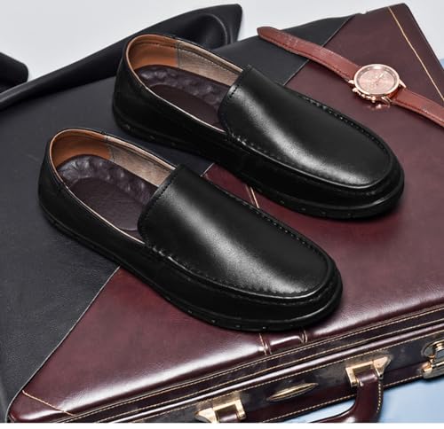 Men's Leather Slip-On Loafers Comfortable Non Slip Leather Shoes for Business Attire Lightweight Classic Fashion Breathable Driving Loafers2