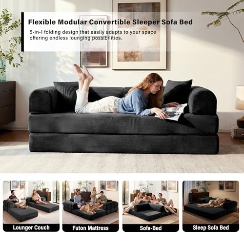 79" Convertible Sofa Bed, Boneless Sleeper Futon Couch for Living Room - image 2