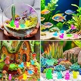 TOPBELIEF 60 sztuk mini świecących zwierząt, małe figurki zwierząt, mini figurki z żywicy, kolorowe małe figurki zwierząt do miniaturowych ogrodów krajobrazowych, bonsai, basenów rybnych i akwariów