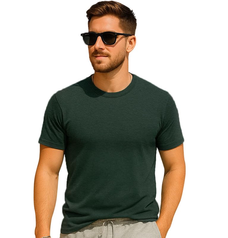 Image of Sleepynuts Men's Regular Fit Round Neck Half Sleeves Solid Casual Wear T-Shirt
