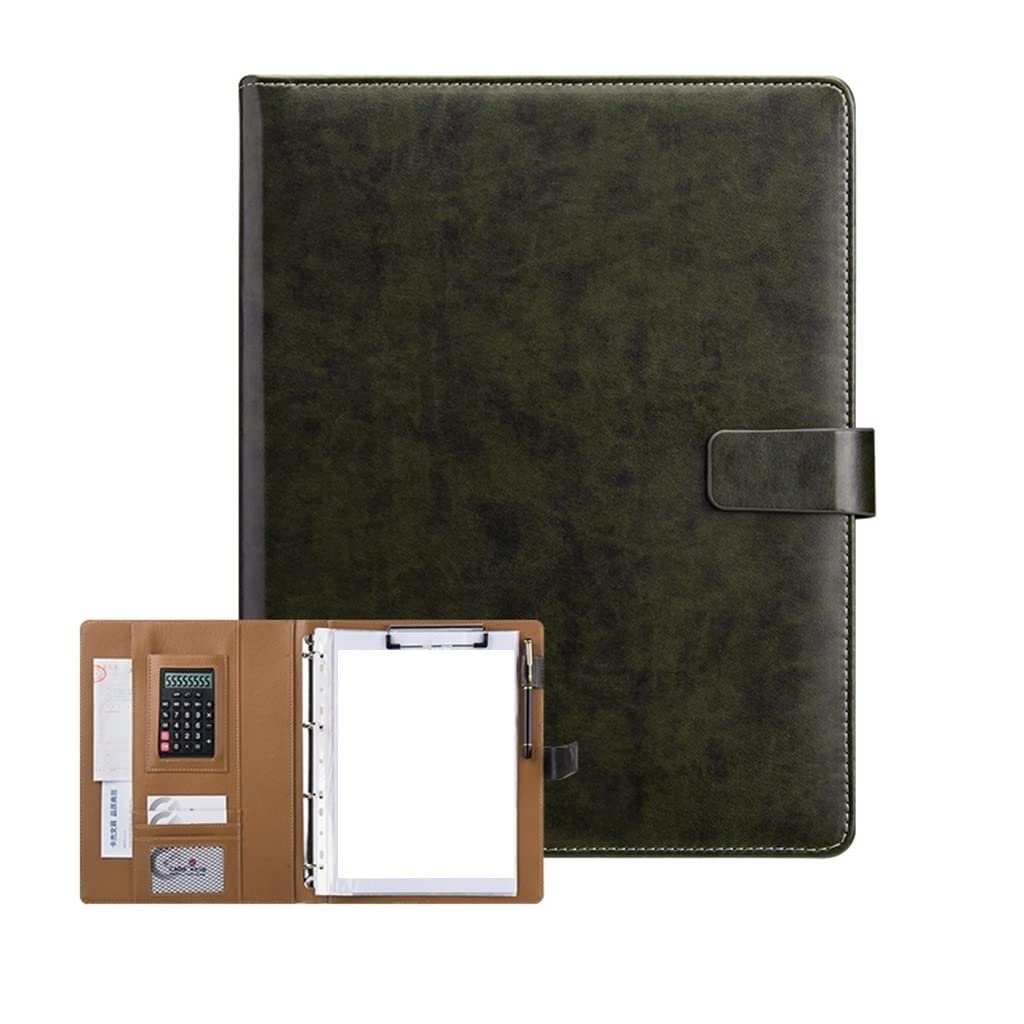 Porte Documents Porte Bloc A4 Padfolio Portfolio Multifonction Lettre Taille Padfolio CV Portefeuille Dossier Organisateur De Documents Porte-Carte De Visite avec Calculatrice