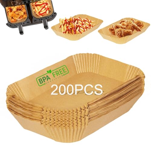 Pulsky Backpapier für Ninja Heißluftfritteuse, 200 Stück Airfryer Papier 22 * 14 CM BPA-Freies, Airfryer Accessories Kom...