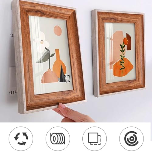 Image of 12 Pairs of Heavy Duty Strips Picture Hanging Tape and Hangers Velcro Strips for Easy and Secure Installation