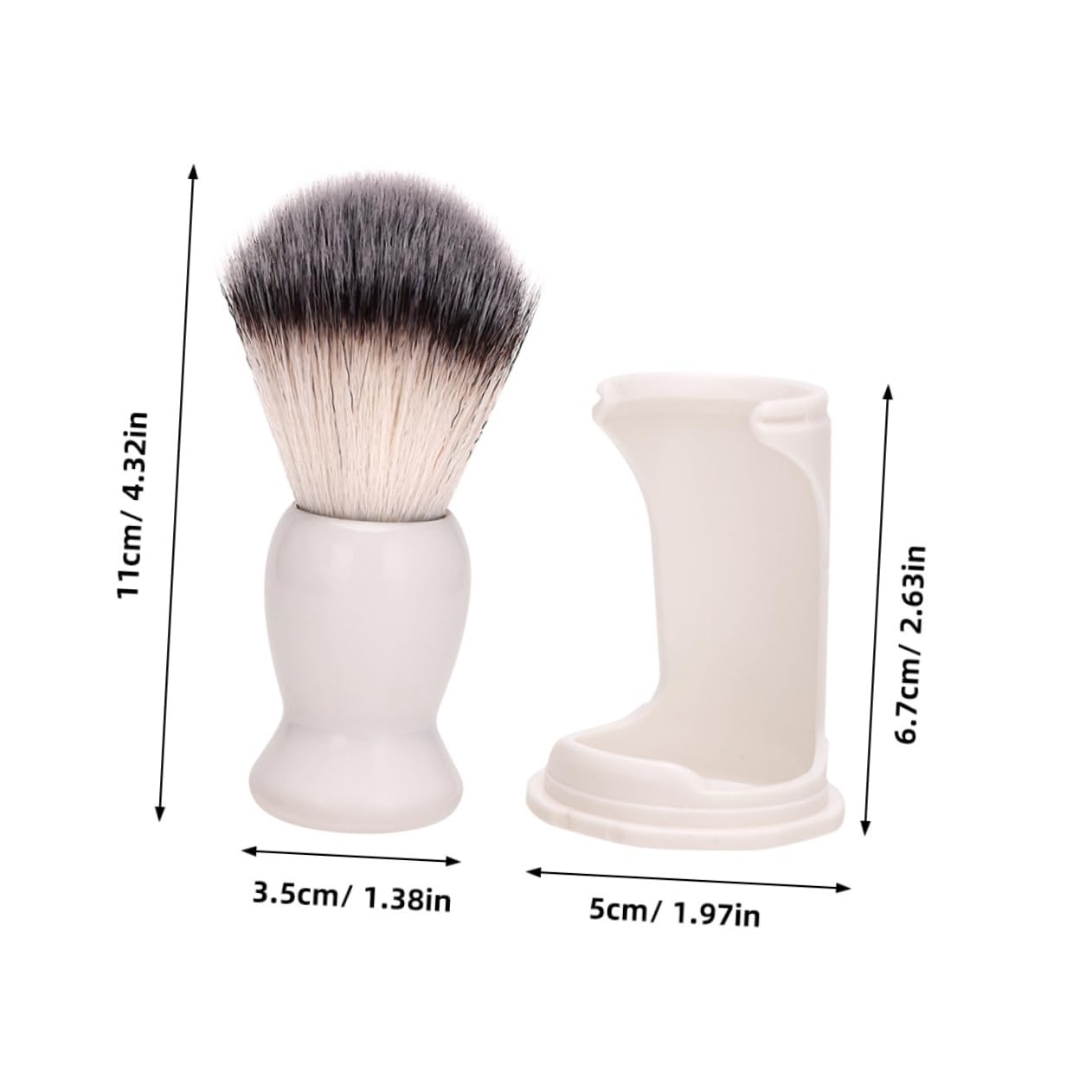 Baluue Beard Shaving Brush Set Stand Large Bowl Brush Hair Salon Manual Shaving Tool for Men