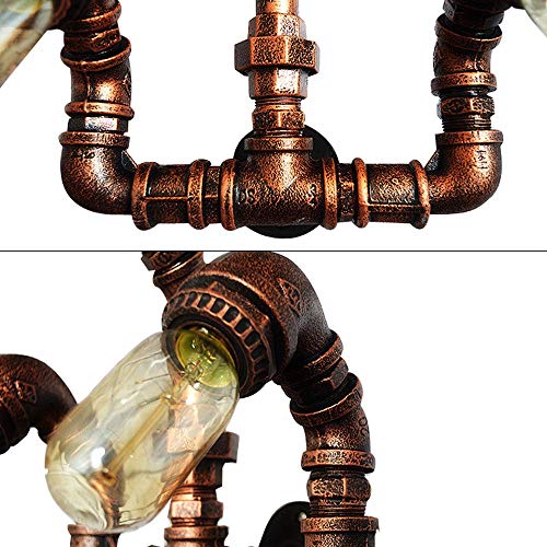 Aplique de pared vintage tipo tubería con 3 luces Edison para salón 3