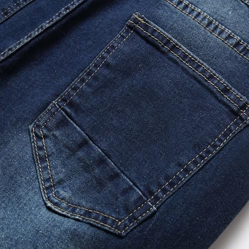 Men's Fashion Slim Fit Jeans Casual Denim Cargo Pants Jean Stretch Ripped Skinny Jeans with Cargo Pockets (X-Large,DarkBlue4)3