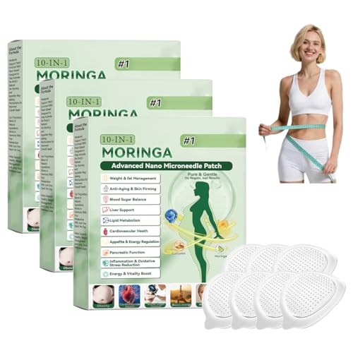 21 Stück Moringa 10-in-1 Nano Mikronadel Patch, Moringa x Berberin Pflaster, Diskretes Nano Abnehmpflaster, Hautfreundliches Pflegepflaster zur äußeren Anwendung, Vorteilspack